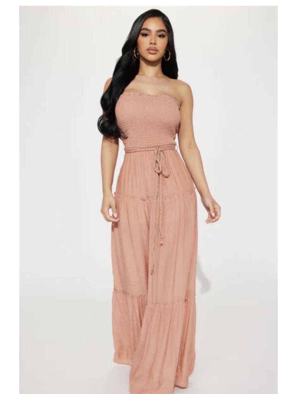 Strapless ruffled jumpsuit